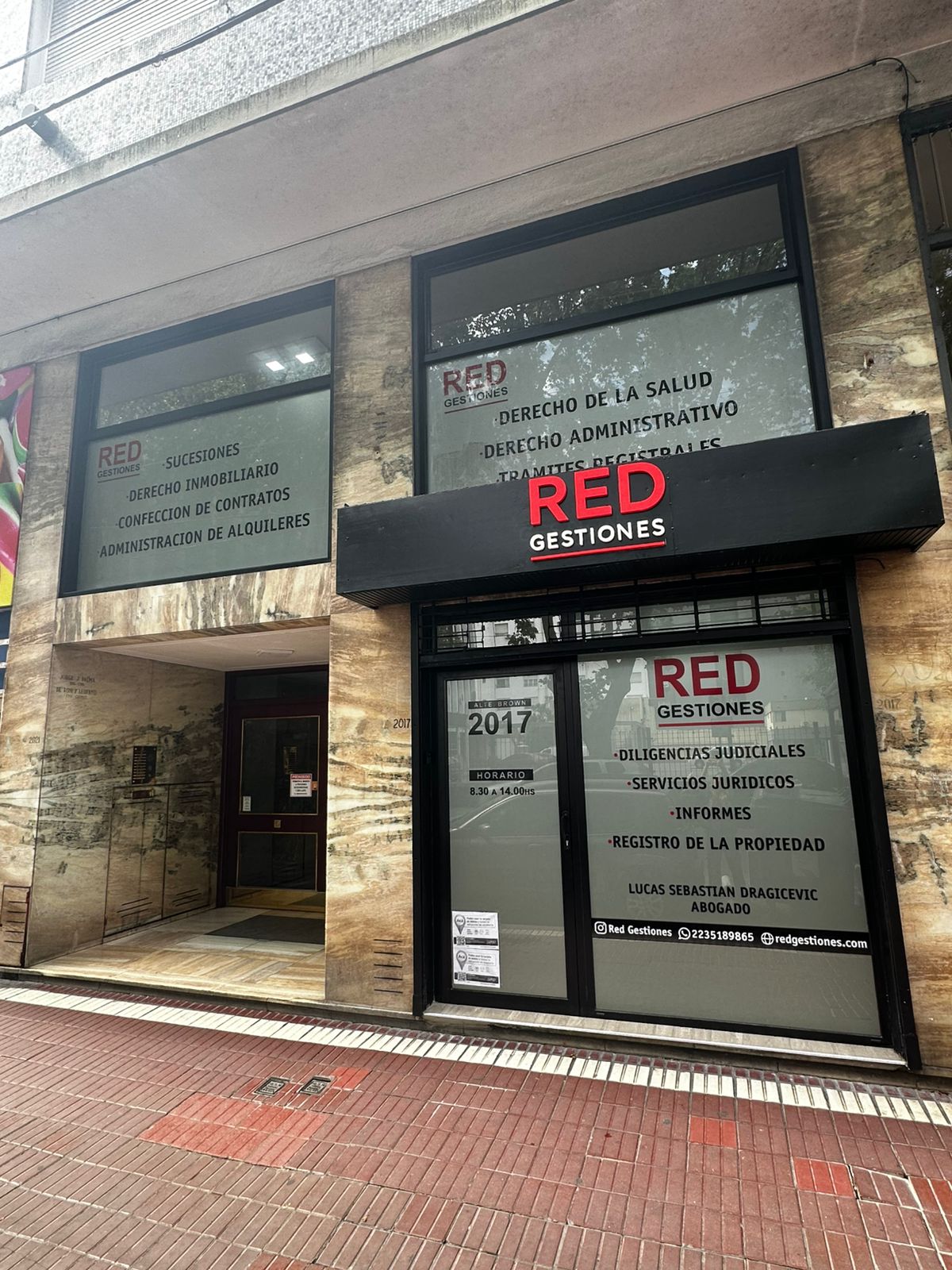 Fachada de Red Gestiones en Almirante Brown 2017, Mar del Plata